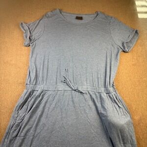 32‎ Degrees Cool Women's Blue Jersey Knit Drawstring Waist T-Shirt Dress XXL